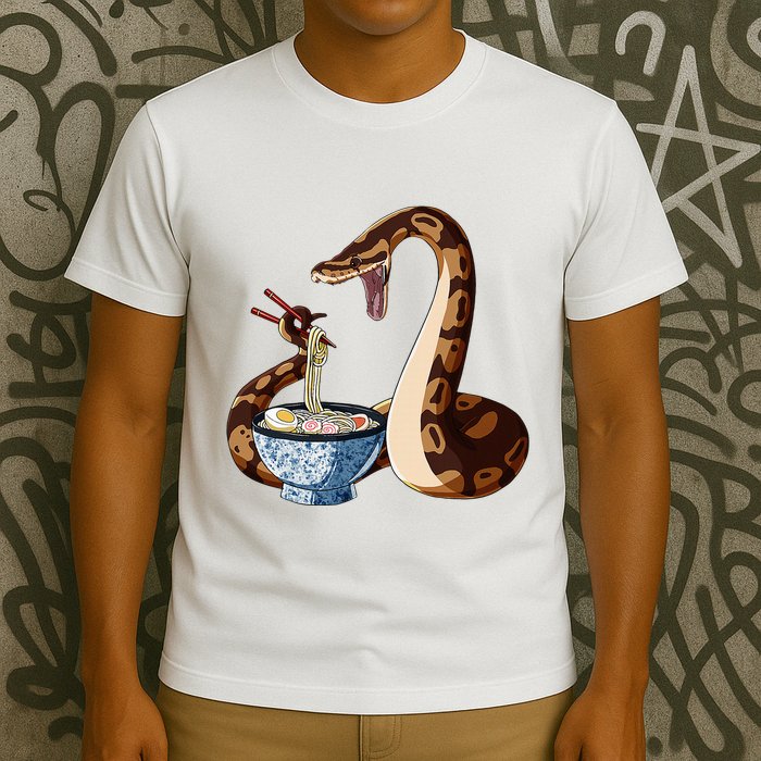 Funny Japanese Kawaii Ramen Snake Cute Ball Python T-Shirt