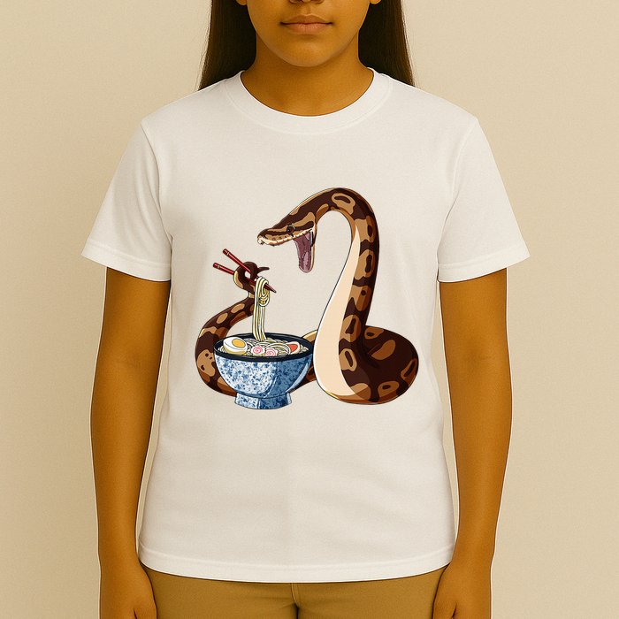 Funny Japanese Kawaii Ramen Snake Cute Ball Python T-Shirt