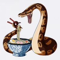 Funny Japanese Kawaii Ramen Snake Cute Ball Python T-Shirt