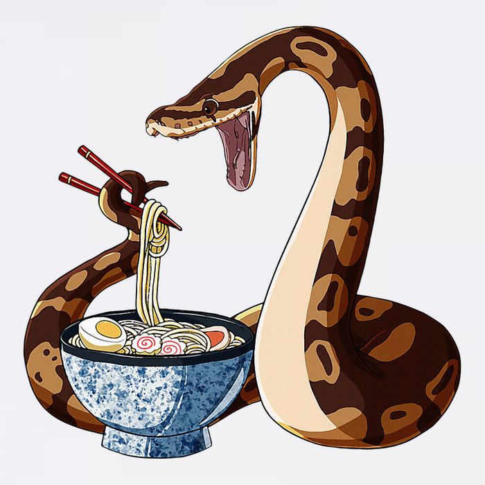 Funny Japanese Kawaii Ramen Snake Cute Ball Python T-Shirt