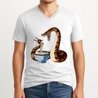 Funny Japanese Kawaii Ramen Snake Cute Ball Python V-Neck T-Shirt