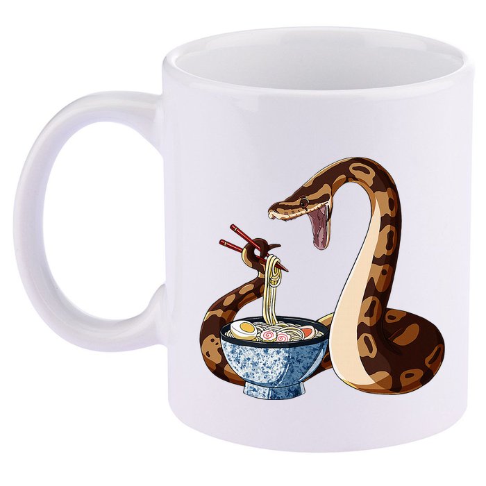 Funny Japanese Kawaii Ramen Snake Cute Ball Python 11oz C Handle Ceramic Mug