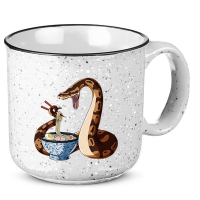 Funny Japanese Kawaii Ramen Snake Cute Ball Python 15oz Campfire Ceramic Mug