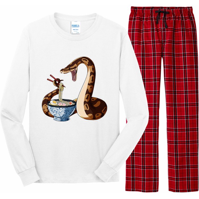 Funny Japanese Kawaii Ramen Snake Cute Ball Python Long Sleeve Pajama Set