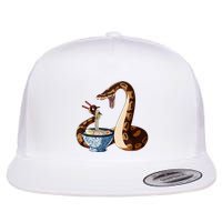 Funny Japanese Kawaii Ramen Snake Cute Ball Python Flatbill Hat