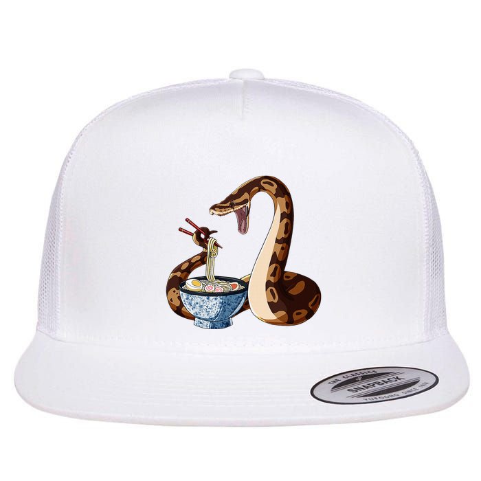 Funny Japanese Kawaii Ramen Snake Cute Ball Python Flatbill Hat