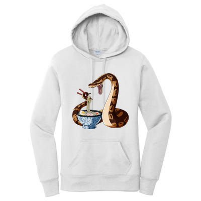 Funny Japanese Kawaii Ramen Snake Cute Ball Python Women's Pullover Hoodie