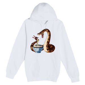 Funny Japanese Kawaii Ramen Snake Cute Ball Python Premium Pullover Hoodie