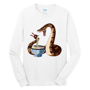 Funny Japanese Kawaii Ramen Snake Cute Ball Python Tall Long Sleeve T-Shirt