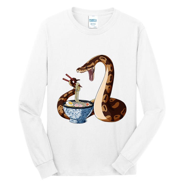 Funny Japanese Kawaii Ramen Snake Cute Ball Python Tall Long Sleeve T-Shirt