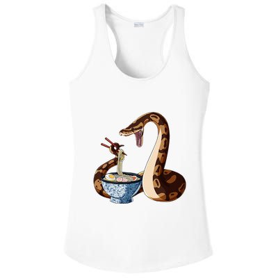 Funny Japanese Kawaii Ramen Snake Cute Ball Python Ladies PosiCharge Competitor Racerback Tank