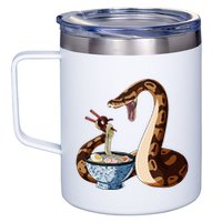 Funny Japanese Kawaii Ramen Snake Cute Ball Python 12oz Stainless Steel Coffee Mug