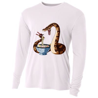 Funny Japanese Kawaii Ramen Snake Cute Ball Python Cooling Performance Long Sleeve Crew