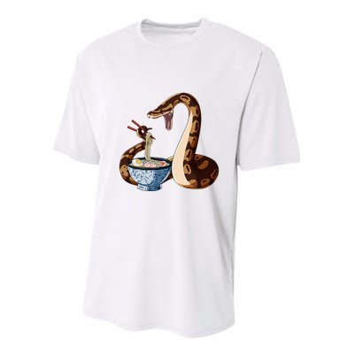 Funny Japanese Kawaii Ramen Snake Cute Ball Python Youth Performance Sprint T-Shirt