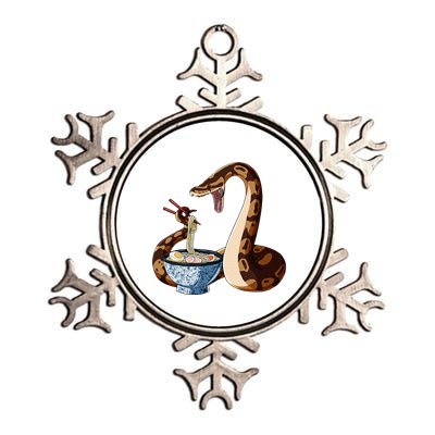 Funny Japanese Kawaii Ramen Snake Cute Ball Python Metallic Star Ornament