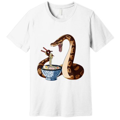 Funny Japanese Kawaii Ramen Snake Cute Ball Python Premium T-Shirt