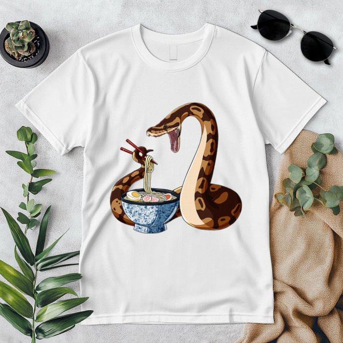 Funny Japanese Kawaii Ramen Snake Cute Ball Python Premium T-Shirt