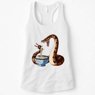 Funny Japanese Kawaii Ramen Snake Cute Ball Python Womens Tank Top