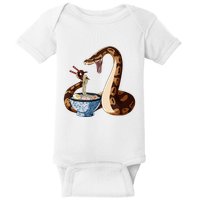 Funny Japanese Kawaii Ramen Snake Cute Ball Python Baby Bodysuit