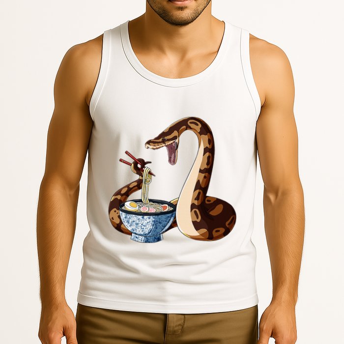 Funny Japanese Kawaii Ramen Snake Cute Ball Python Tank Top