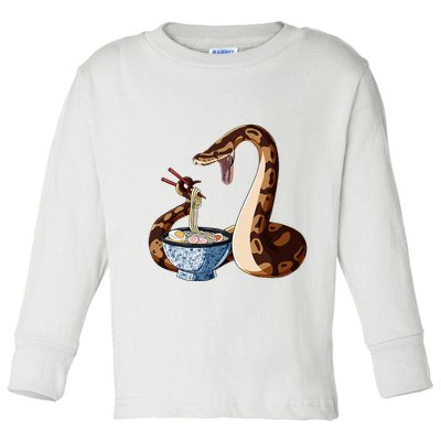 Funny Japanese Kawaii Ramen Snake Cute Ball Python Toddler Long Sleeve Shirt