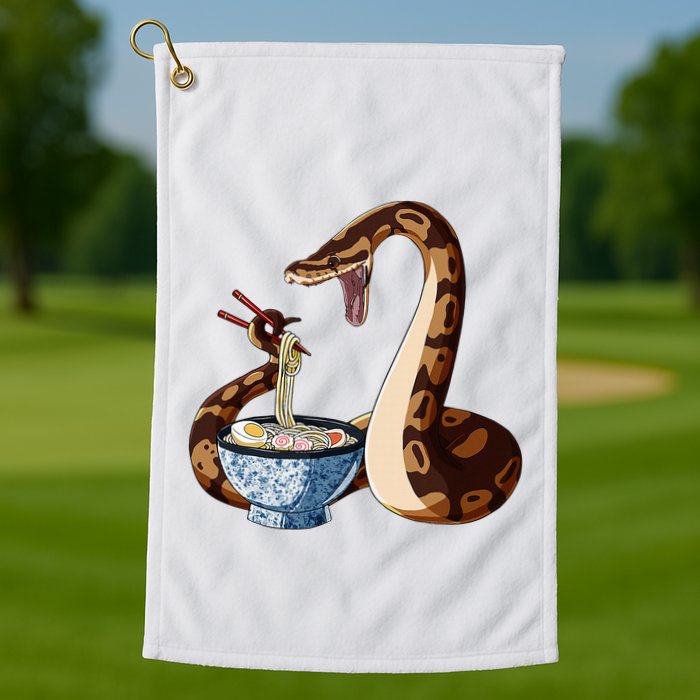 Funny Japanese Kawaii Ramen Snake Cute Ball Python Golf Towel