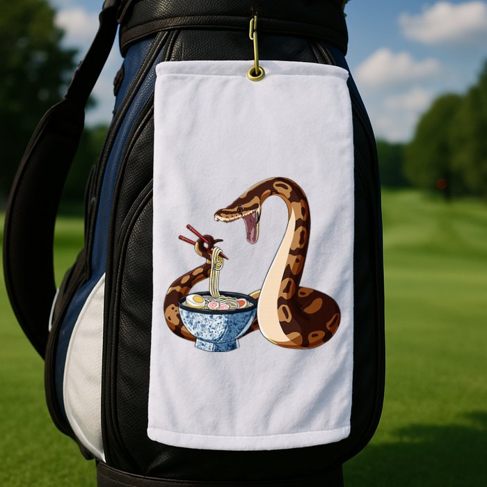 Funny Japanese Kawaii Ramen Snake Cute Ball Python Golf Towel
