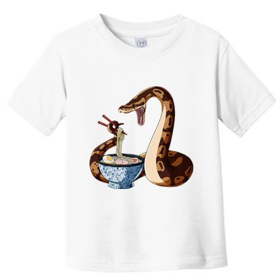 Funny Japanese Kawaii Ramen Snake Cute Ball Python Toddler T-Shirt