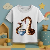 Funny Japanese Kawaii Ramen Snake Cute Ball Python Toddler T-Shirt