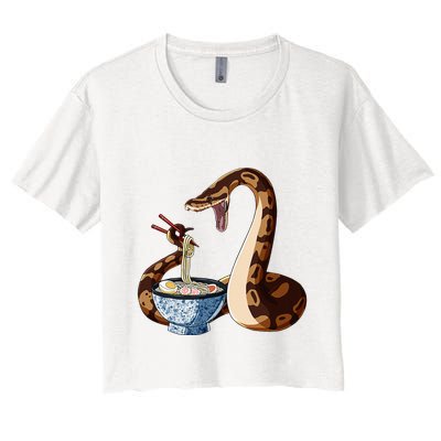 Funny Japanese Kawaii Ramen Snake Cute Ball Python Crop Top