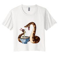 Funny Japanese Kawaii Ramen Snake Cute Ball Python Crop Top