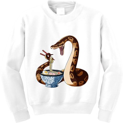 Funny Japanese Kawaii Ramen Snake Cute Ball Python Kids Sweatshirt