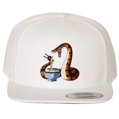 Funny Japanese Kawaii Ramen Snake Cute Ball Python Wool Snapback Cap