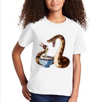 Funny Japanese Kawaii Ramen Snake Cute Ball Python Kids T-Shirt