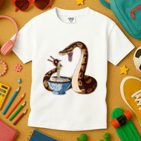 Funny Japanese Kawaii Ramen Snake Cute Ball Python Kids T-Shirt