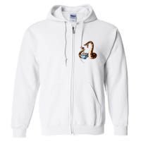 Funny Japanese Kawaii Ramen Snake Cute Ball Python Full Zip Hoodie