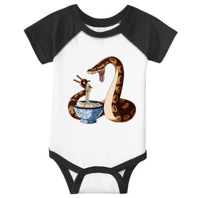 Funny Japanese Kawaii Ramen Snake Cute Ball Python Infant Baby Jersey Bodysuit