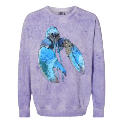 Funny Jumpscare Lobster Meme Blue Crustacean Colorblast Crewneck Sweatshirt