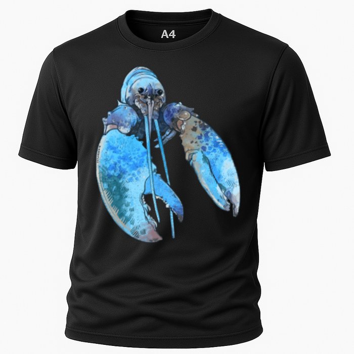 Funny Jumpscare Lobster Meme Blue Crustacean Cooling Performance Crew T-Shirt