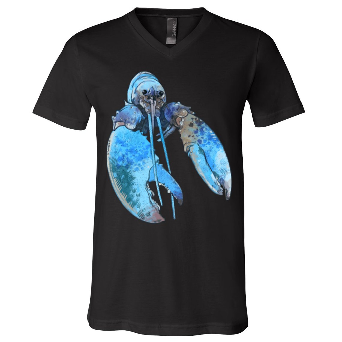 Funny Jumpscare Lobster Meme Blue Crustacean V-Neck T-Shirt
