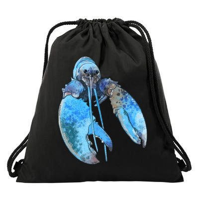 Funny Jumpscare Lobster Meme Blue Crustacean Drawstring Bag