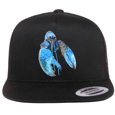 Funny Jumpscare Lobster Meme Blue Crustacean Flatbill Hat