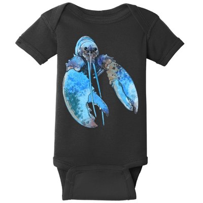 Funny Jumpscare Lobster Meme Blue Crustacean Baby Bodysuit