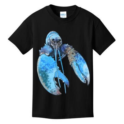 Funny Jumpscare Lobster Meme Blue Crustacean Kids T-Shirt