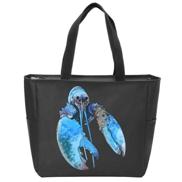 Funny Jumpscare Lobster Meme Blue Crustacean Zip Tote Bag