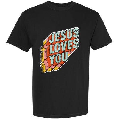 funny Jesus Loves You religious Vintage Style Garment-Dyed Heavyweight T-Shirt