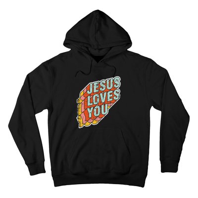 funny Jesus Loves You religious Vintage Style Hoodie