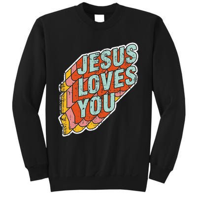 funny Jesus Loves You religious Vintage Style Sweatshirt