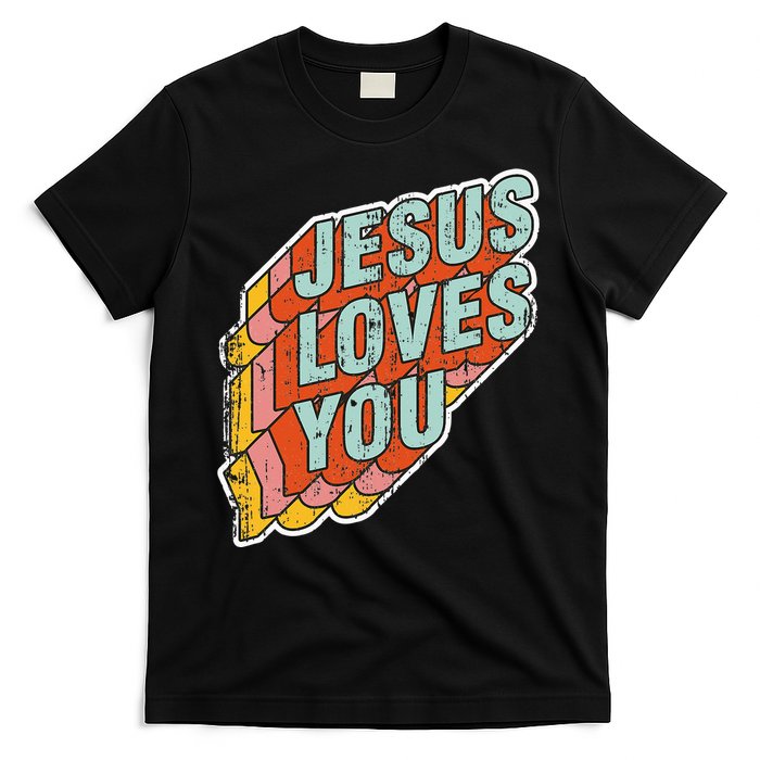 funny Jesus Loves You religious Vintage Style T-Shirt