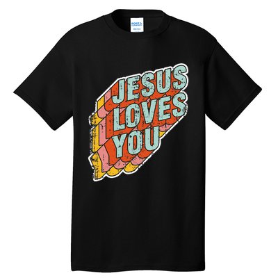 funny Jesus Loves You religious Vintage Style Tall T-Shirt